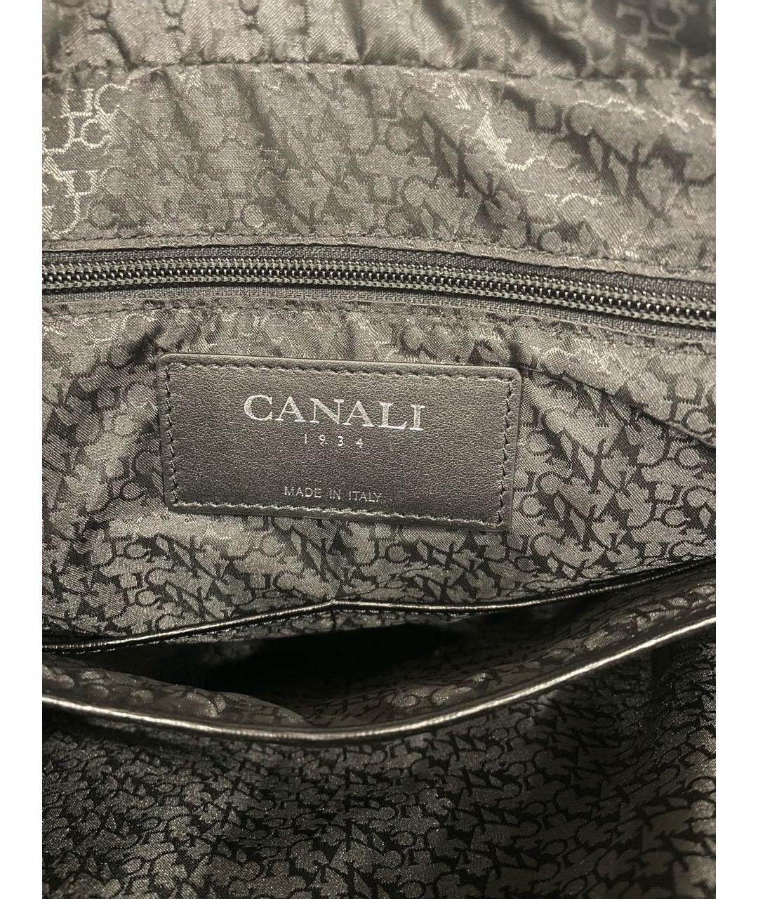 CANALI Черный кожаный портфель, фото 4
