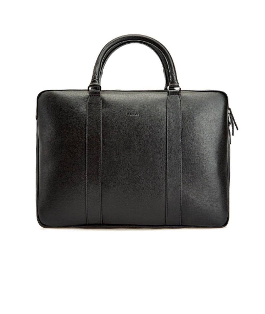 CANALI Черный кожаный портфель, фото 3