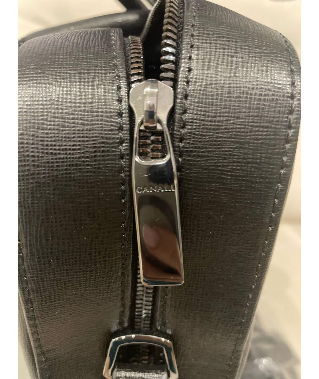 CANALI Черный кожаный портфель, фото 6