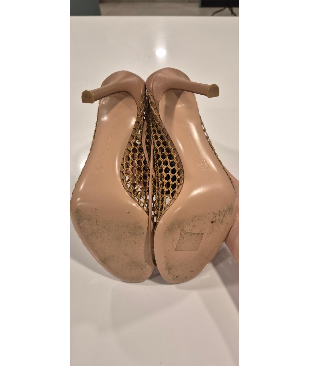 GIANVITO ROSSI Бежевые текстильные босоножки, фото 5