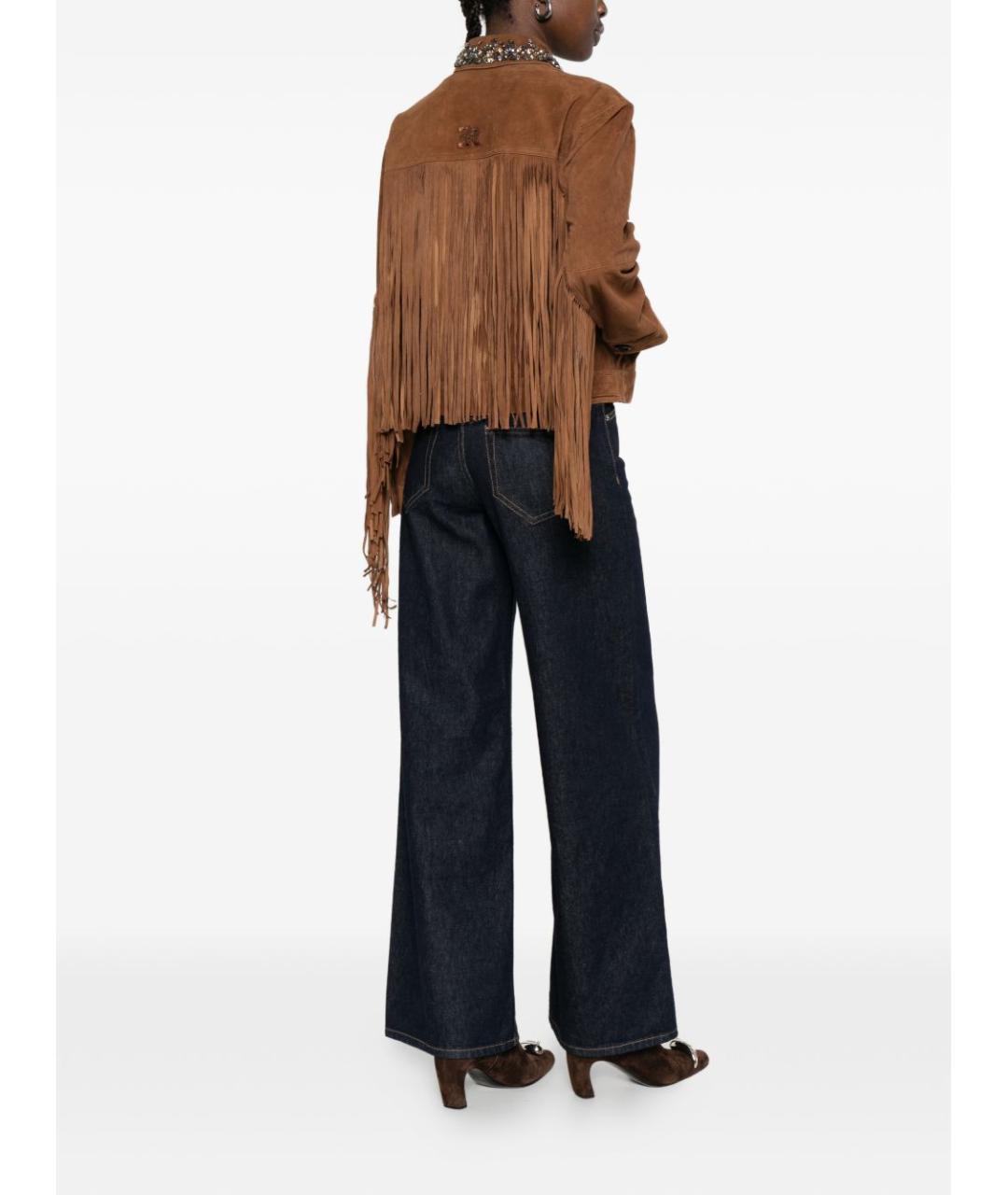 ERMANNO FIRENZE Коричневая кожаная куртка, фото 3