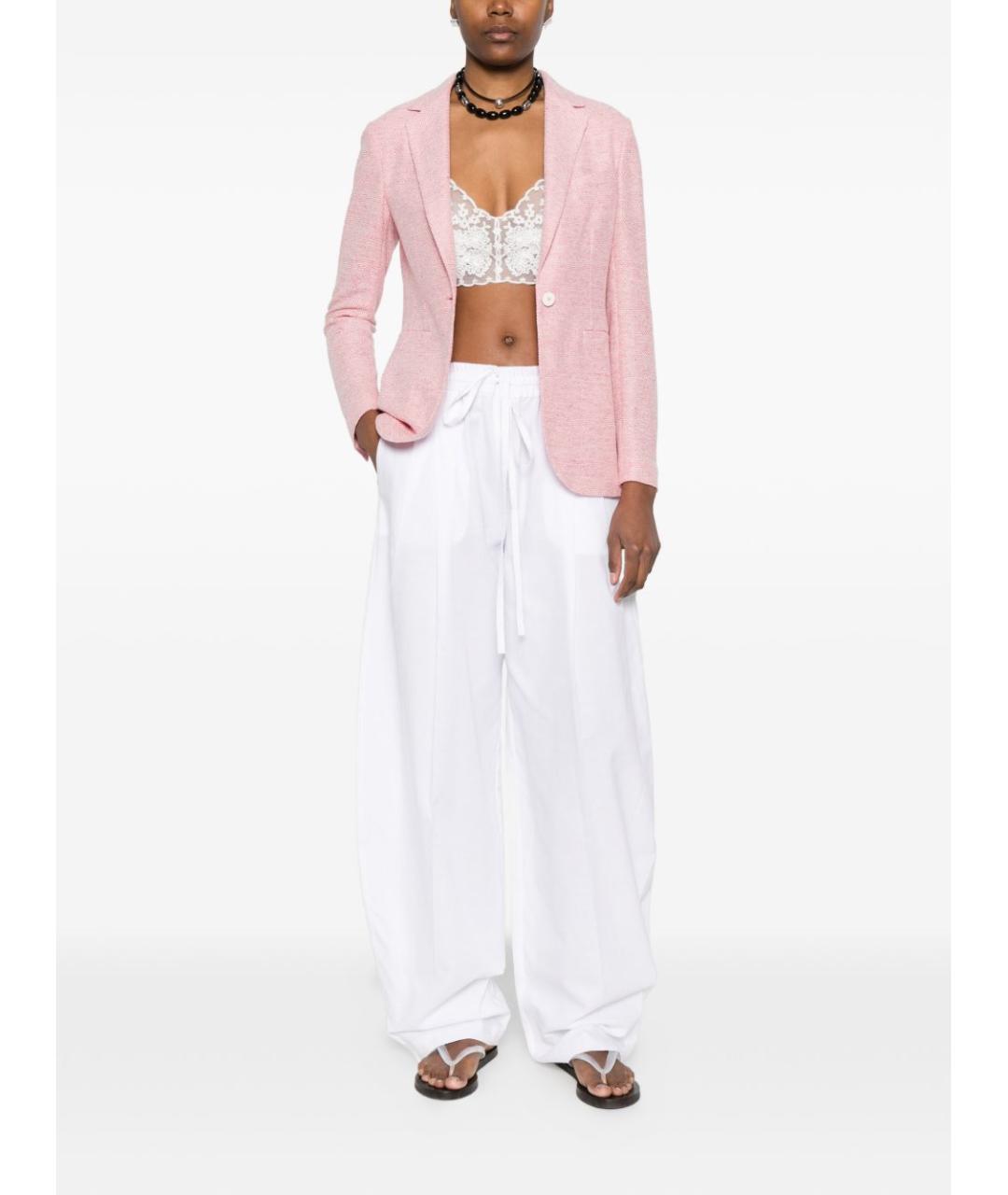 CIRCOLO 1901 Розовый льняной жакет/пиджак, фото 5