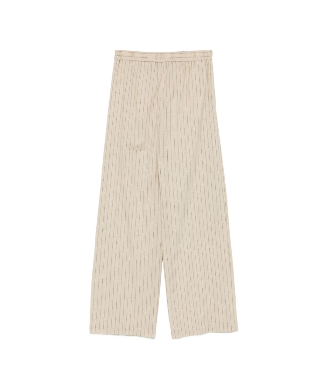 CIRCOLO 1901 Бежевые хлопковые прямые брюки, фото 2