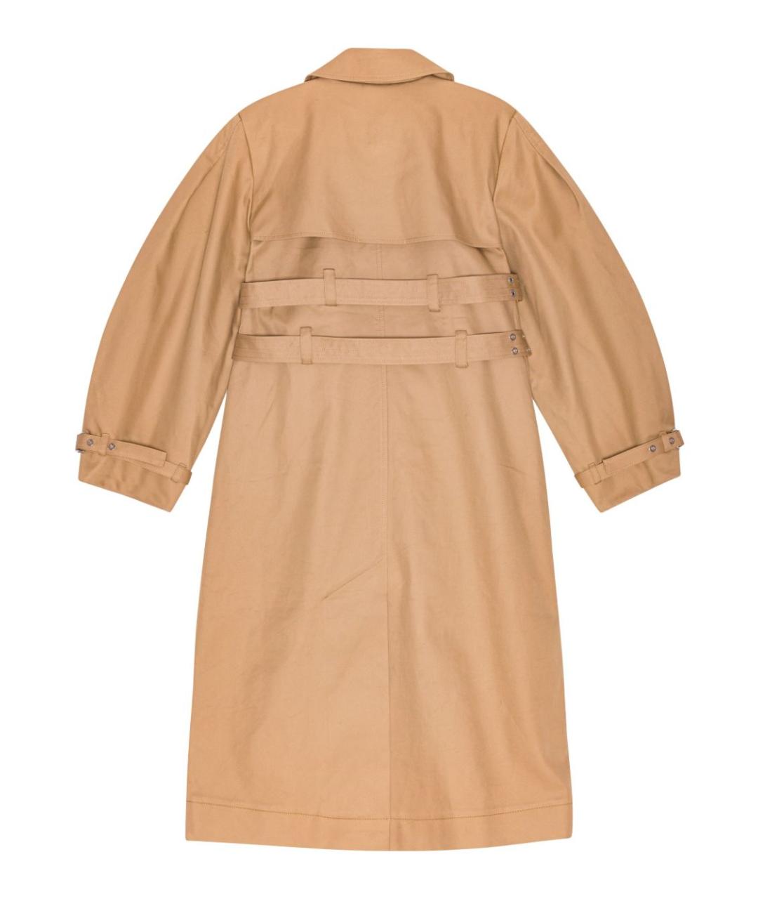 GANNI Бежевый хлопковый тренч/плащ, фото 2