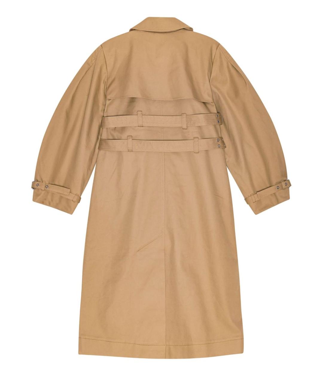 GANNI Бежевый хлопковый тренч/плащ, фото 3