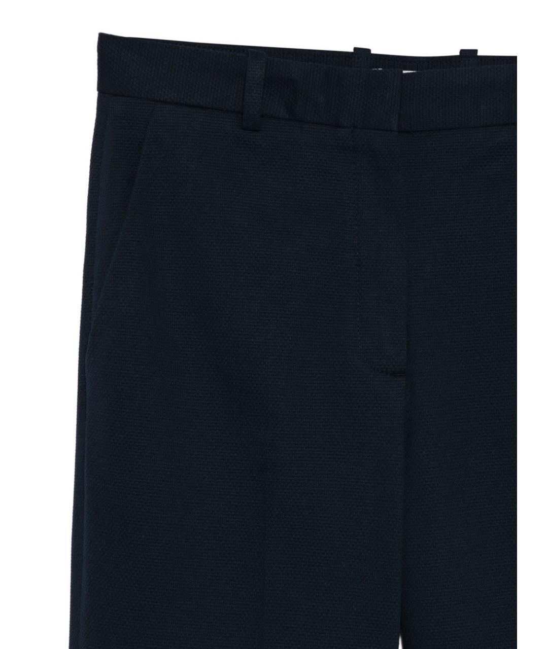 CIRCOLO 1901 Темно-синие хлопковые прямые брюки, фото 3