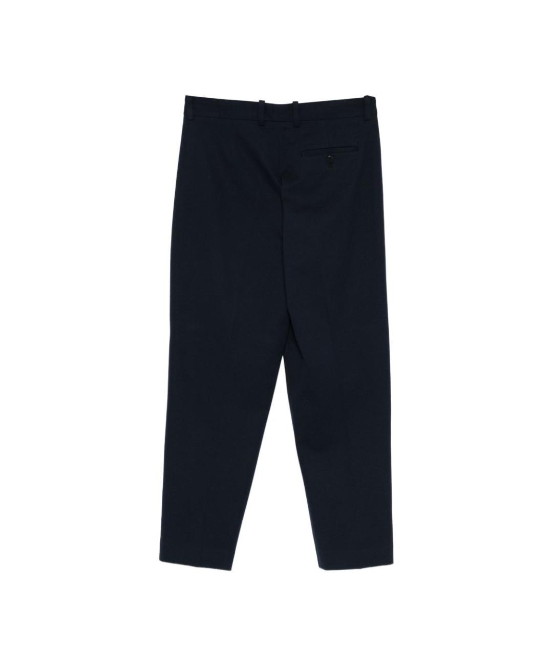 CIRCOLO 1901 Темно-синие хлопковые прямые брюки, фото 2