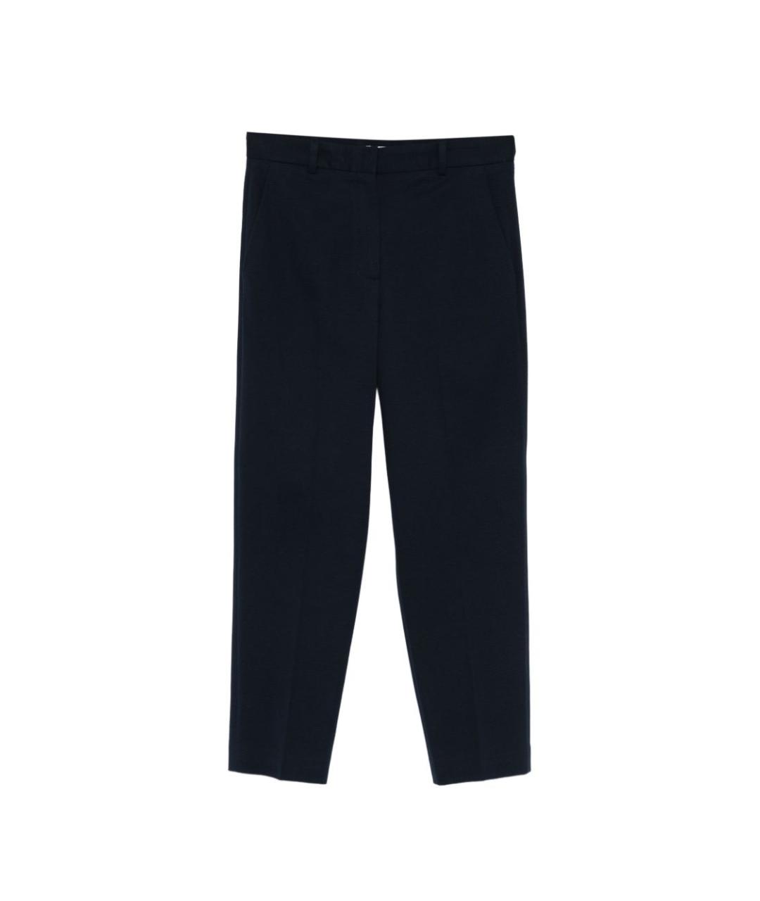 CIRCOLO 1901 Темно-синие хлопковые прямые брюки, фото 1