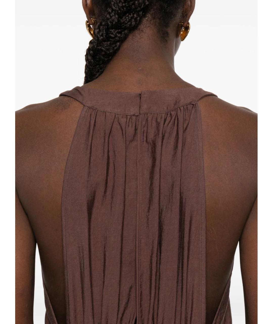 ERMANNO FIRENZE Коричневое вискозное вечернее платье, фото 2