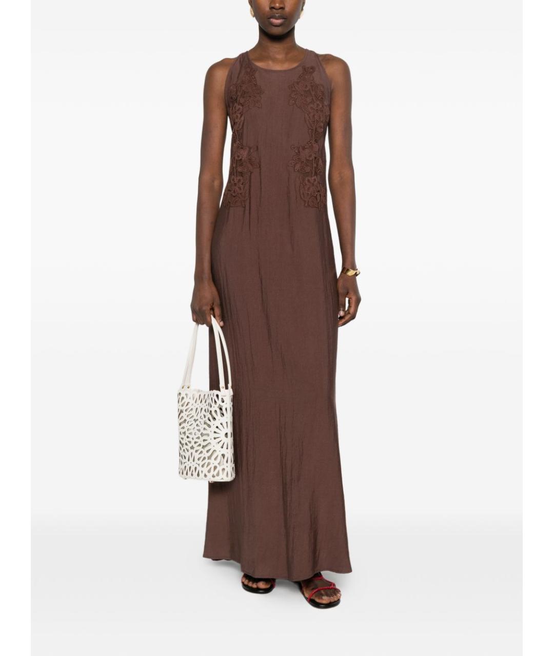 ERMANNO FIRENZE Коричневое вискозное вечернее платье, фото 5