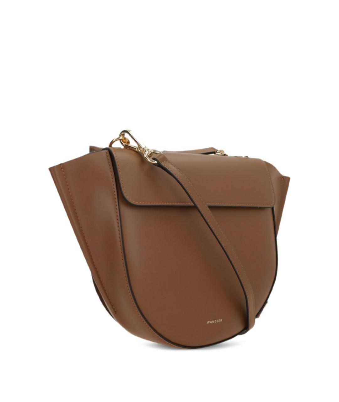 WANDLER Коричневая кожаная сумка тоут, фото 4