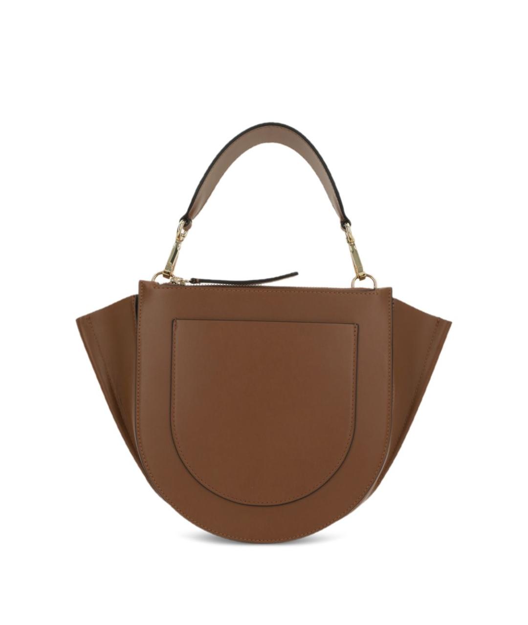 WANDLER Коричневая кожаная сумка тоут, фото 3