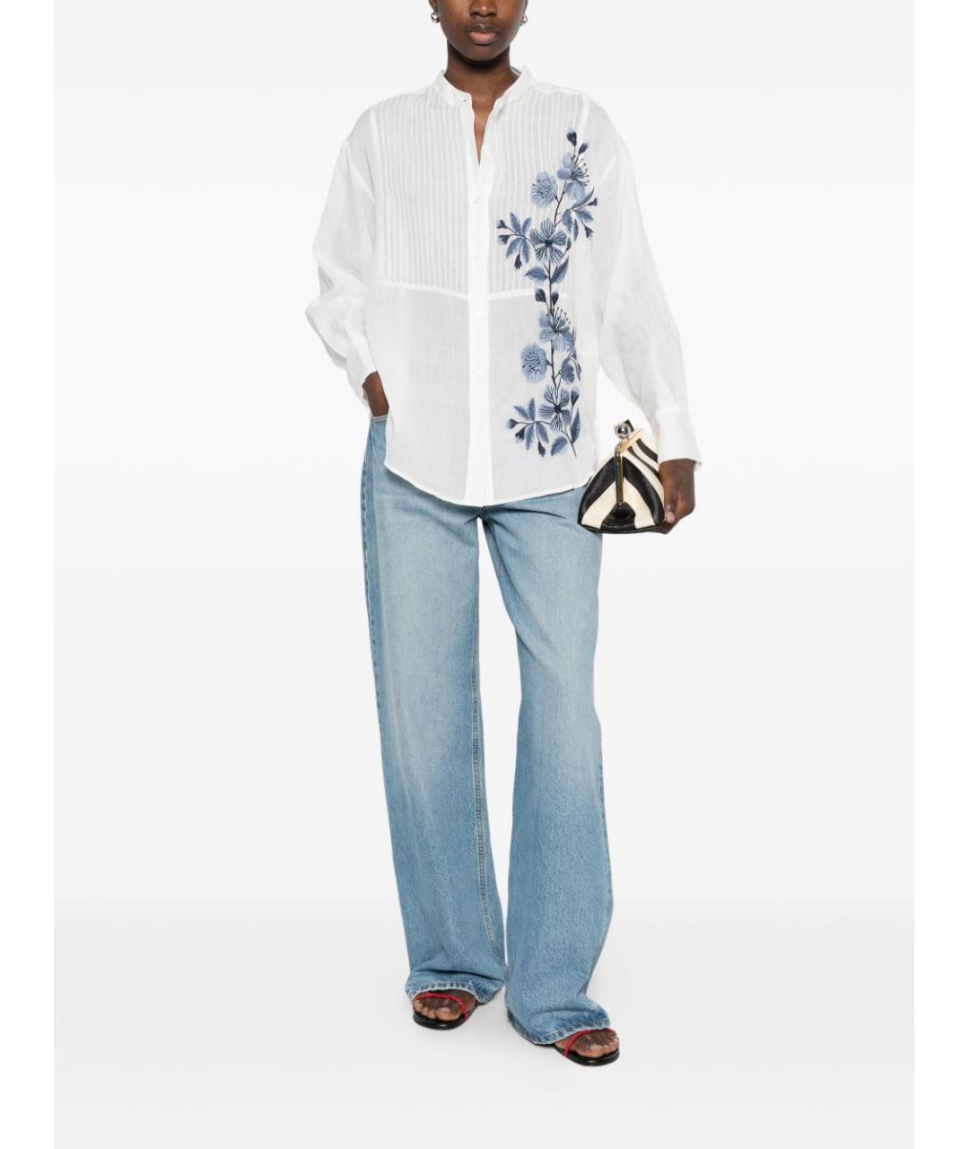 ERMANNO FIRENZE Белая хлопковая рубашка, фото 5