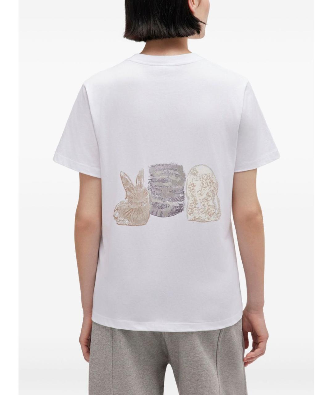 GANNI Белая хлопковая футболка, фото 4