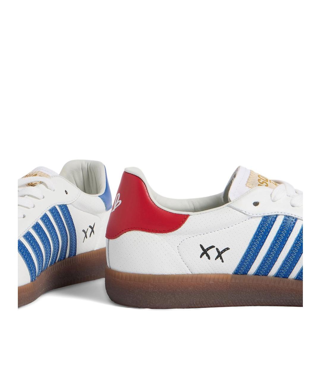 DSQUARED2 Белые кожаные низкие кроссовки / кеды, фото 3