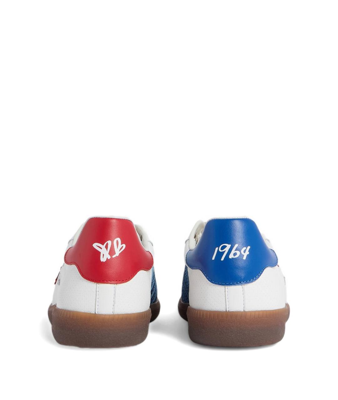 DSQUARED2 Белые кожаные низкие кроссовки / кеды, фото 2