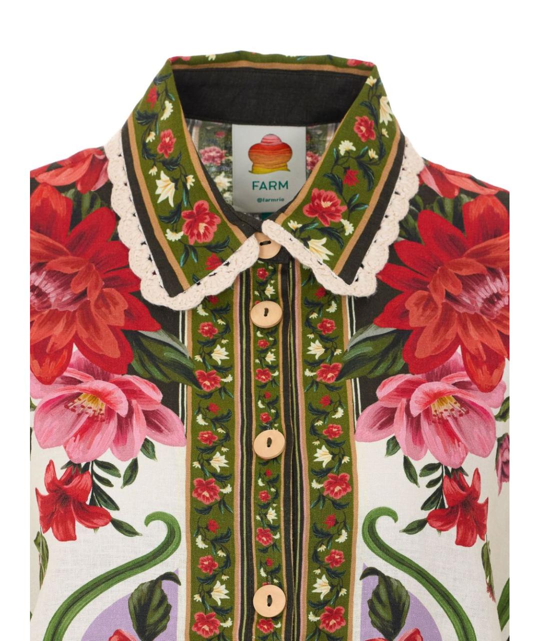 FARM RIO Мульти льняная рубашка, фото 3