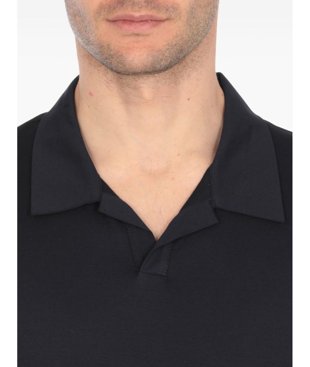 DONDUP Синее хлопковое поло с коротким рукавом, фото 3