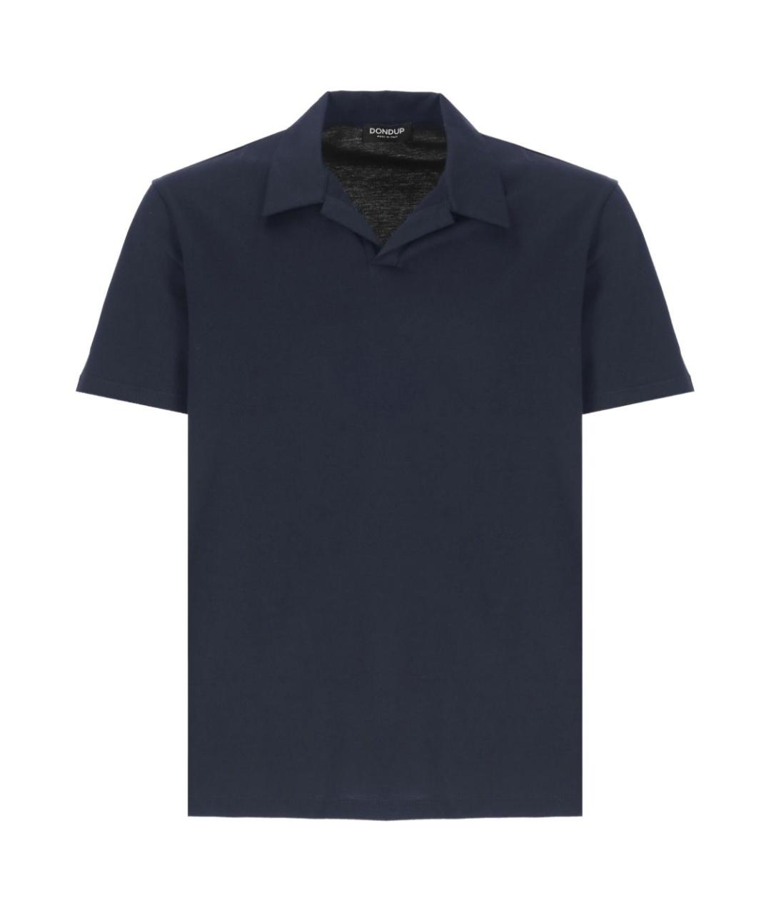 DONDUP Синее хлопковое поло с коротким рукавом, фото 1
