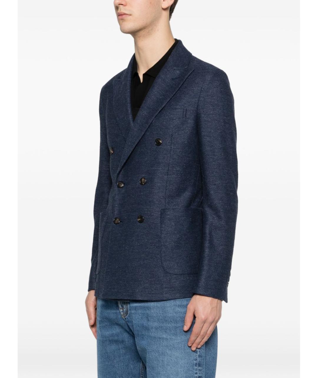 CIRCOLO 1901 Синий льняной пиджак, фото 3