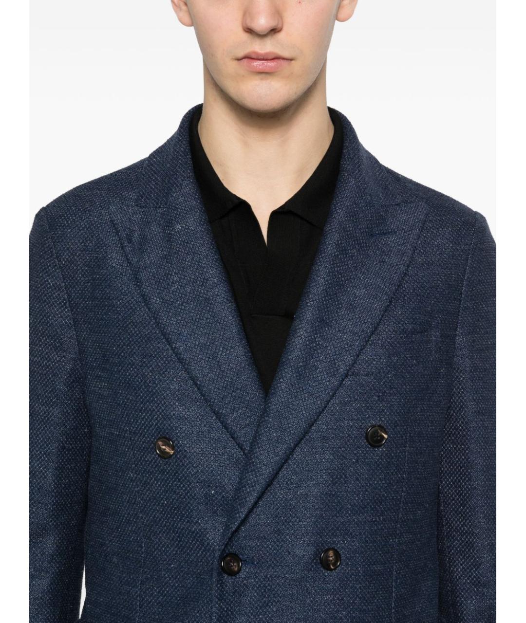 CIRCOLO 1901 Синий льняной пиджак, фото 2