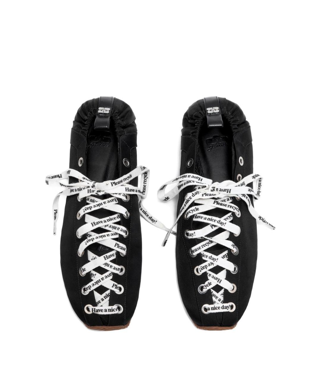 GANNI Черные синтетические балетки, фото 3