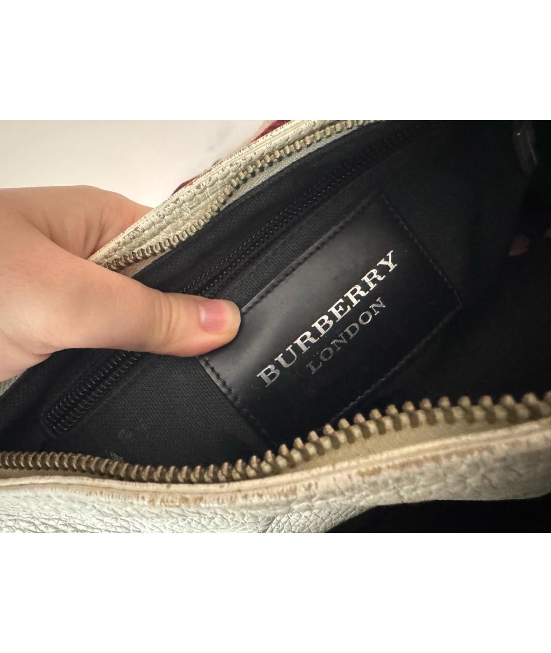 BURBERRY Белая кожаная сумка с короткими ручками, фото 3