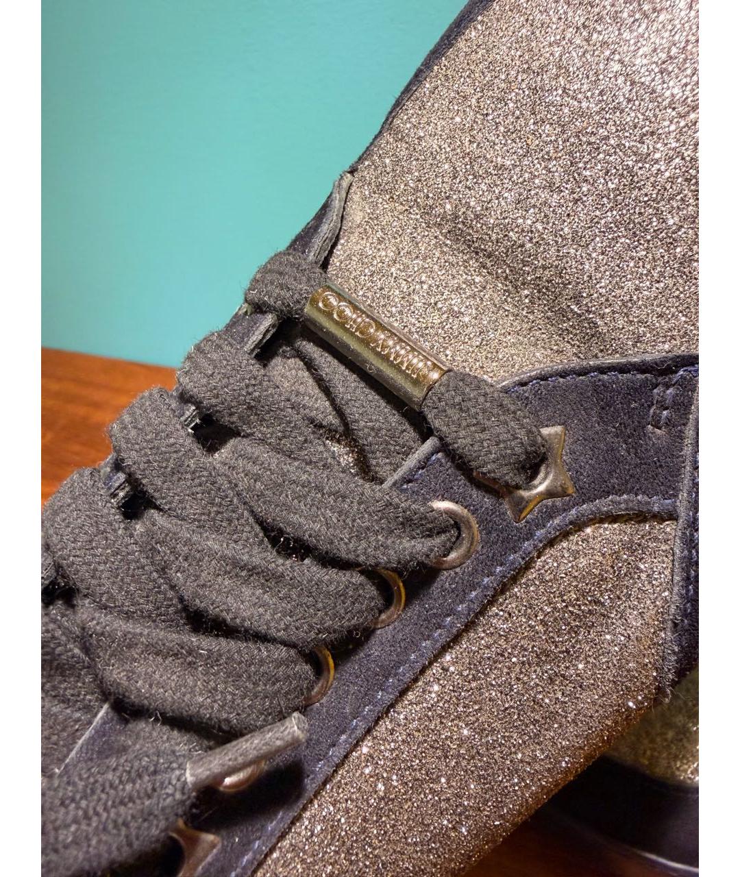 JIMMY CHOO Темно-синие замшевые кроссовки, фото 4