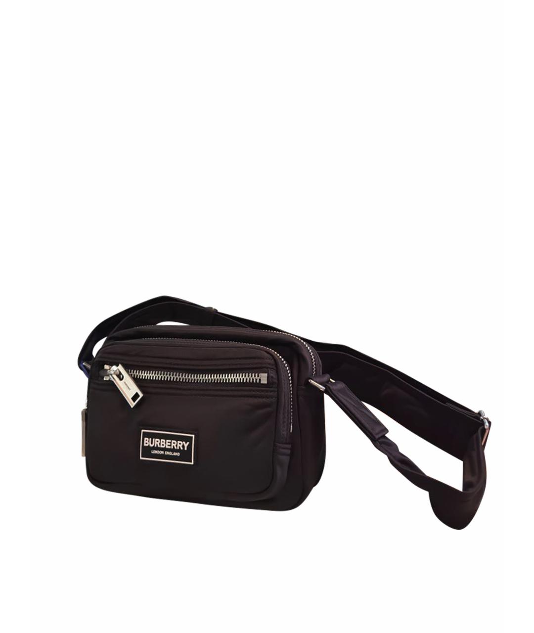 BURBERRY Черная синтетическая сумка на плечо, фото 1