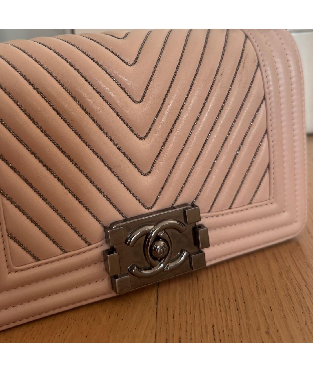 CHANEL Бежевая кожаная сумка через плечо, фото 7