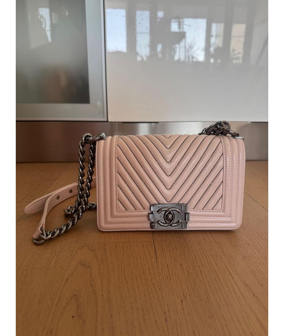 CHANEL Бежевая кожаная сумка через плечо, фото 9