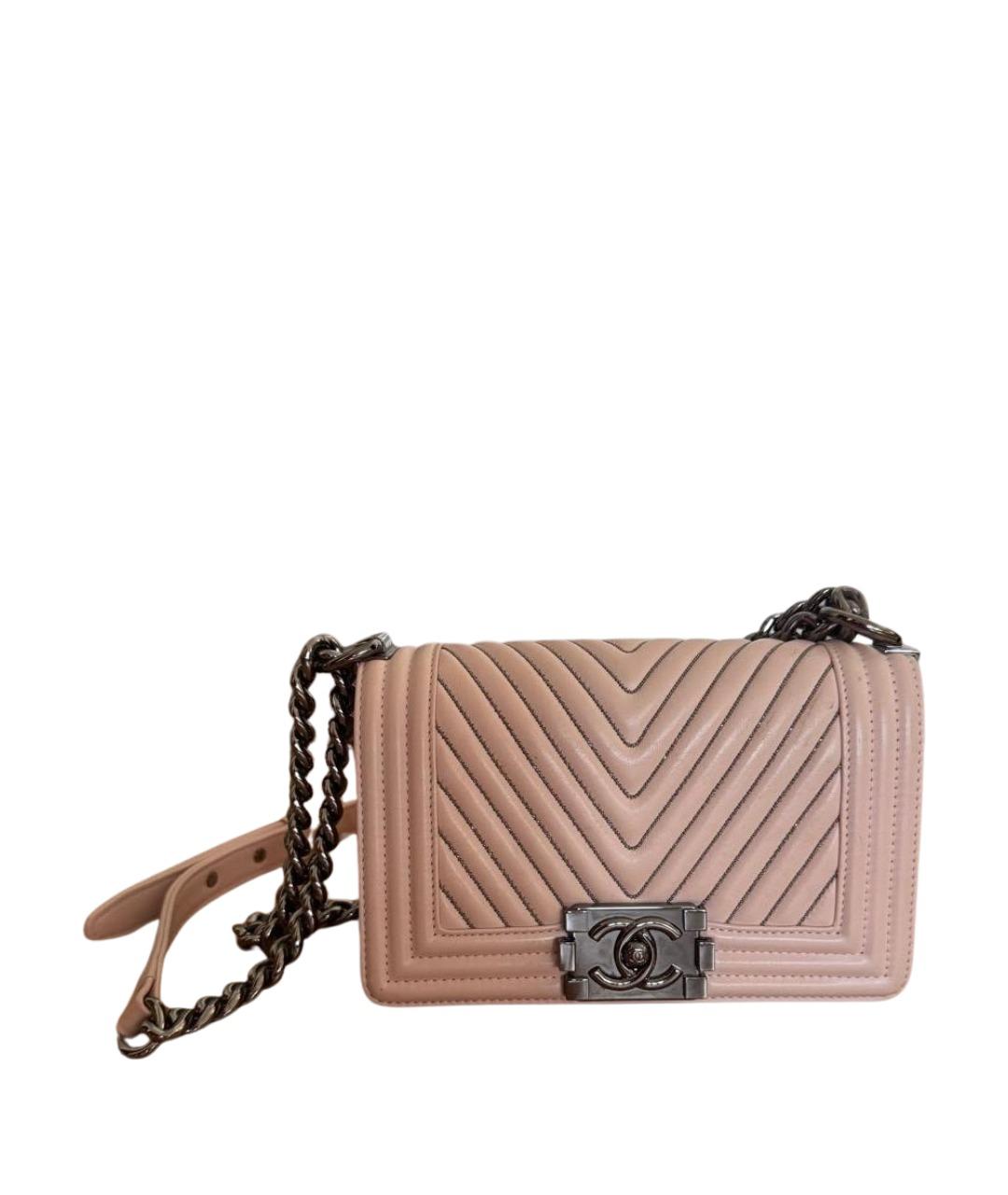 CHANEL Бежевая кожаная сумка через плечо, фото 1