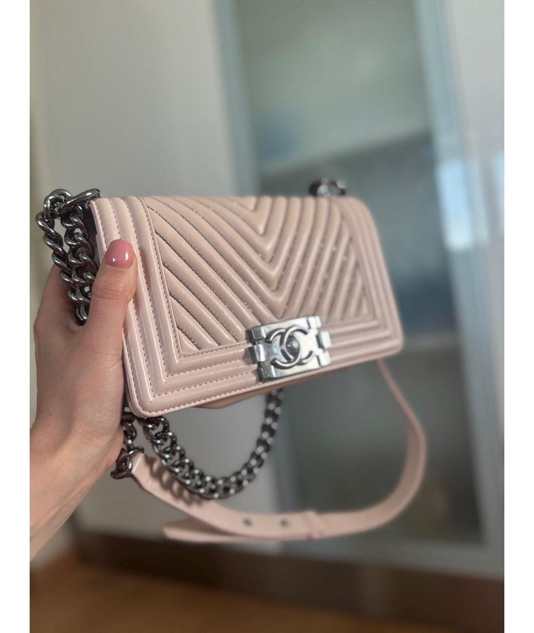 CHANEL Бежевая кожаная сумка через плечо, фото 8