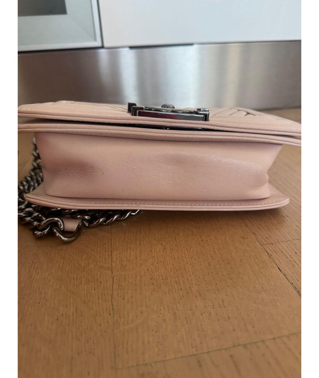 CHANEL Бежевая кожаная сумка через плечо, фото 6