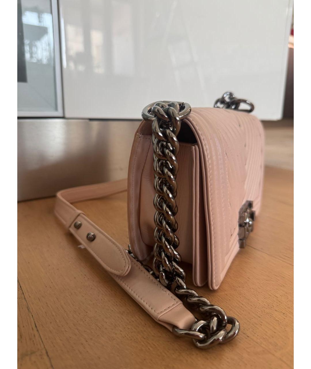 CHANEL Бежевая кожаная сумка через плечо, фото 2