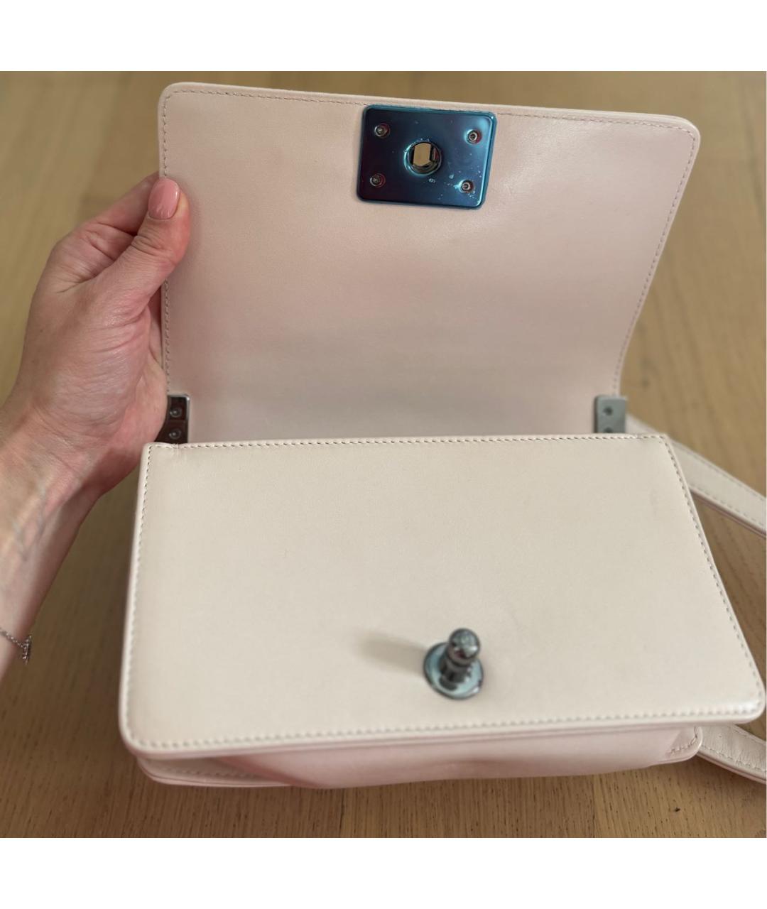 CHANEL Бежевая кожаная сумка через плечо, фото 4