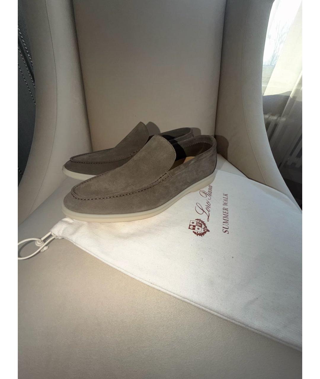 LORO PIANA Коричневые замшевые лоферы, фото 5