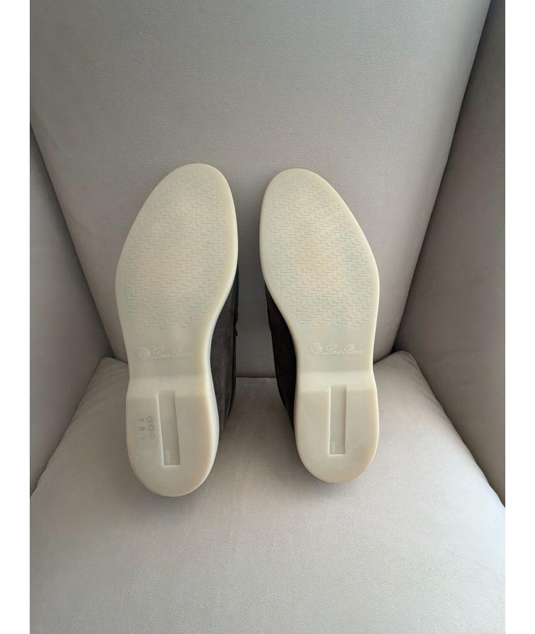 LORO PIANA Коричневые замшевые лоферы, фото 4