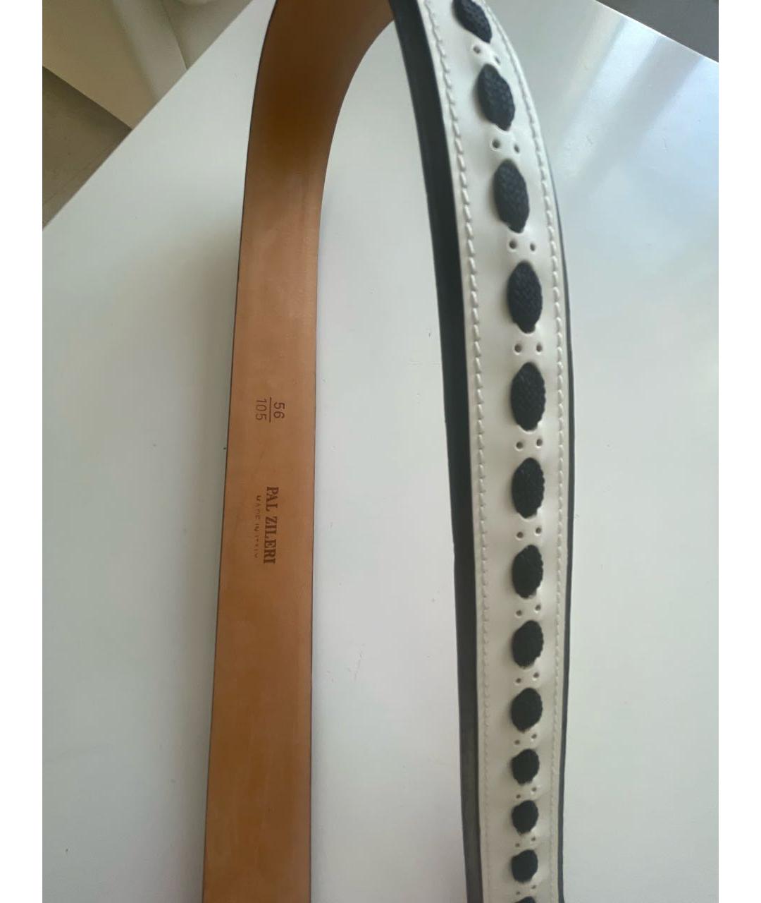 PAL ZILERI Белый кожаный ремень, фото 3