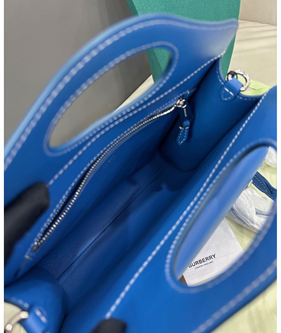 BURBERRY Голубая кожаная сумка через плечо, фото 7
