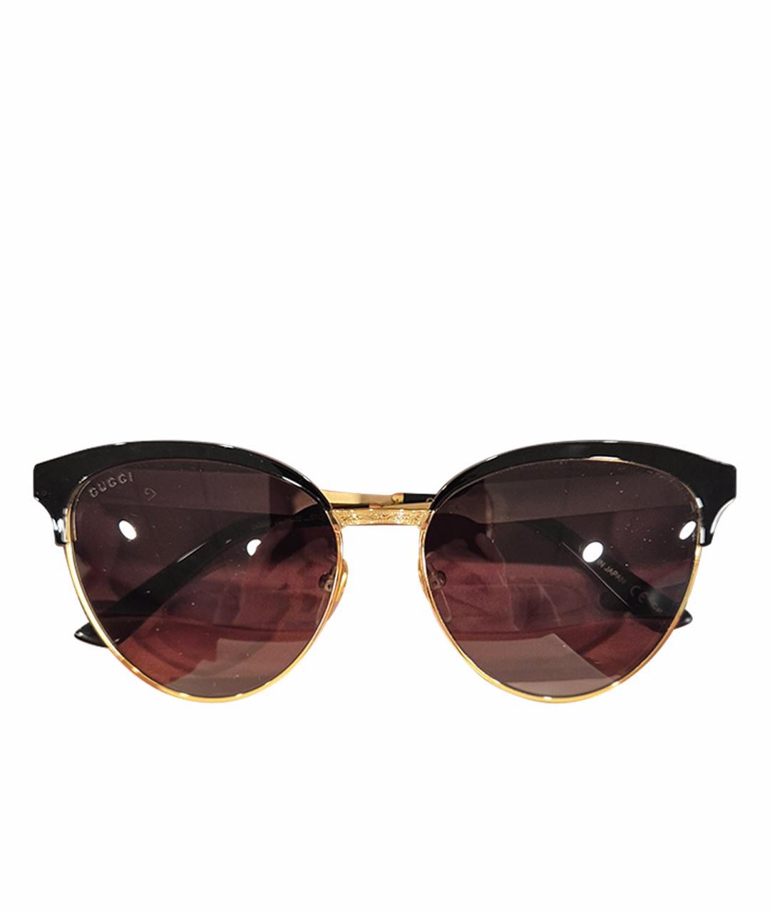 GUCCI Коричневые металлические солнцезащитные очки, фото 1