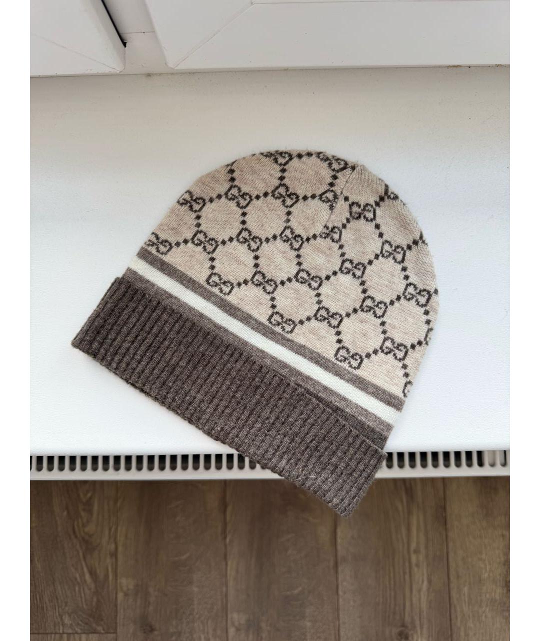 GUCCI Бежевая шерстяная шапка, фото 5