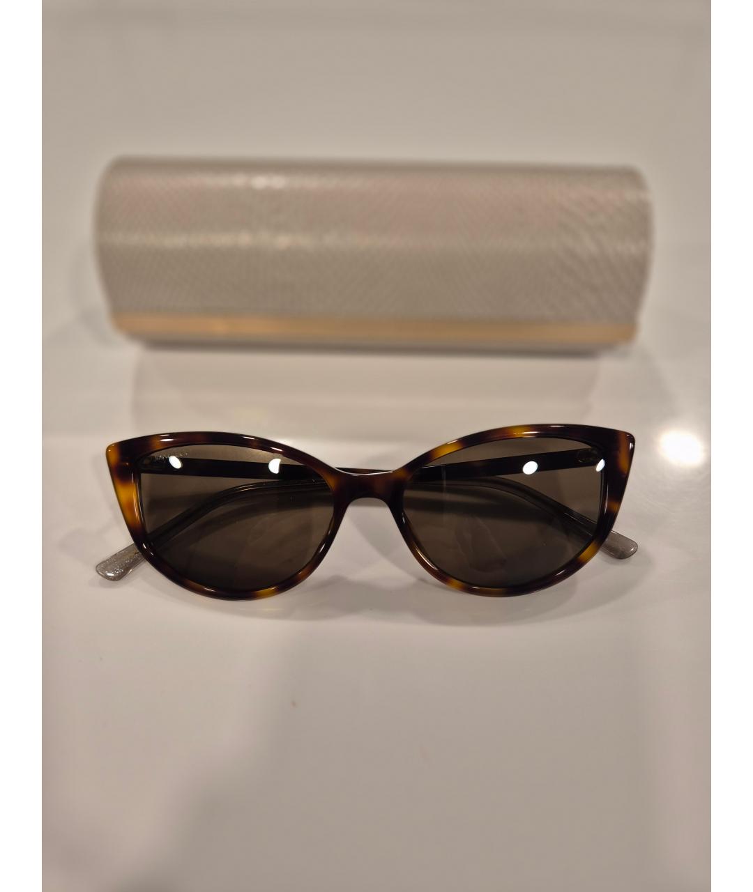 JIMMY CHOO Коричневые пластиковые солнцезащитные очки, фото 9