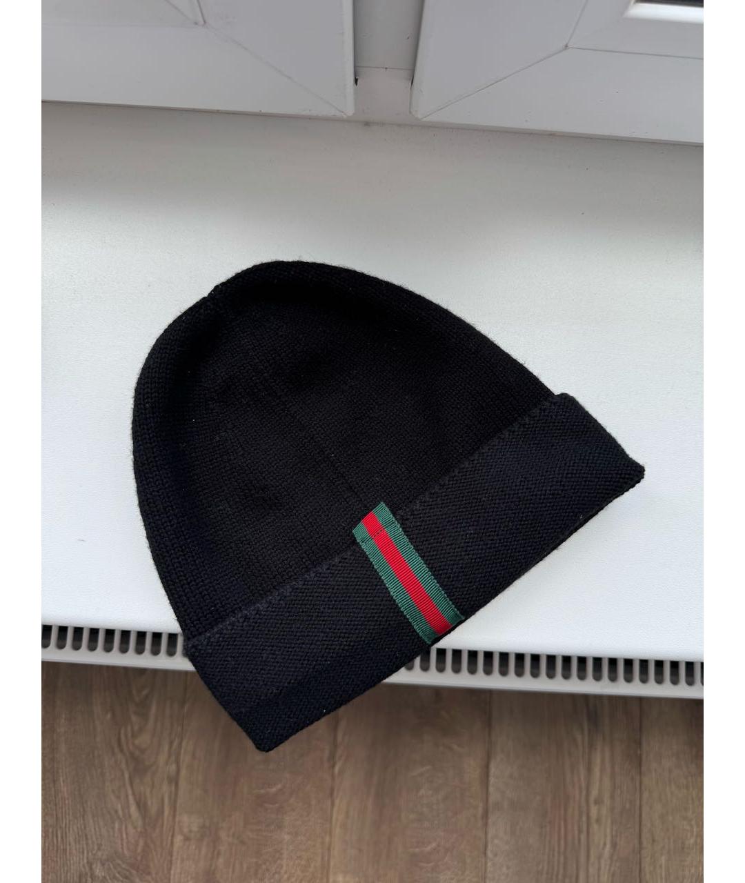 GUCCI Черная шерстяная шапка, фото 4
