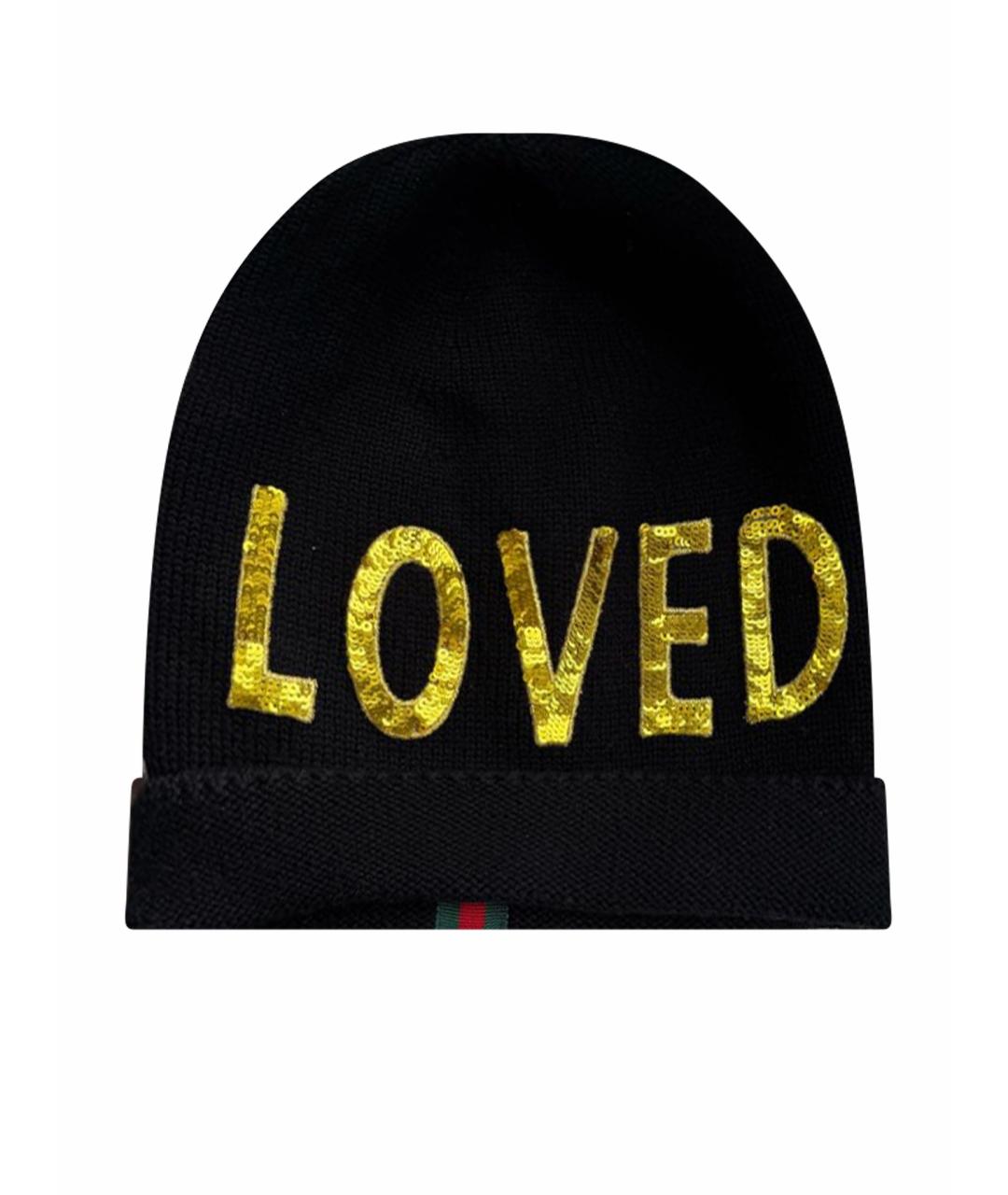 GUCCI Черная шерстяная шапка, фото 1