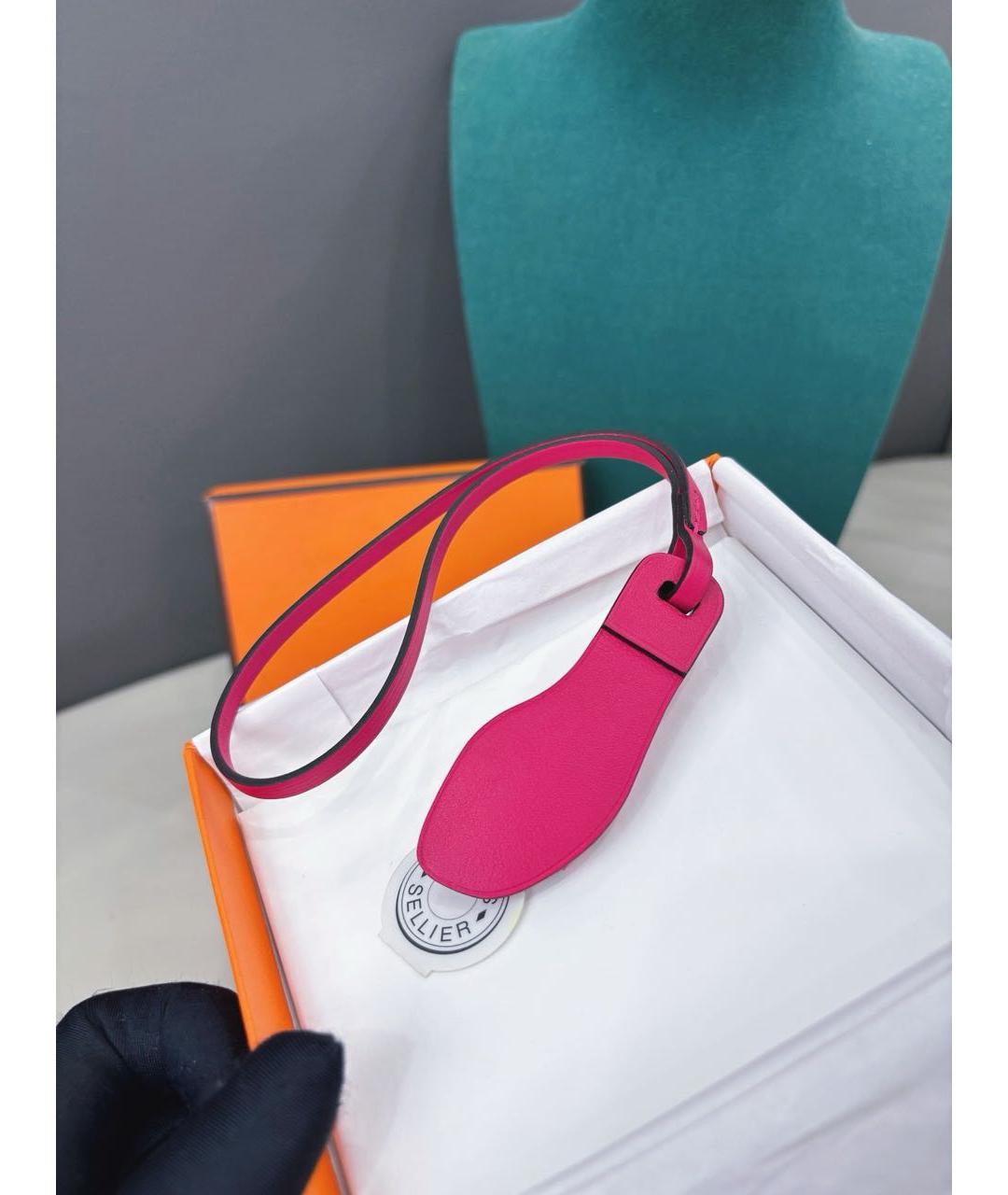 HERMES Розовый брелок, фото 4