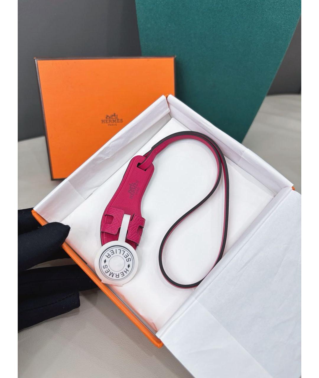 HERMES Розовый брелок, фото 6