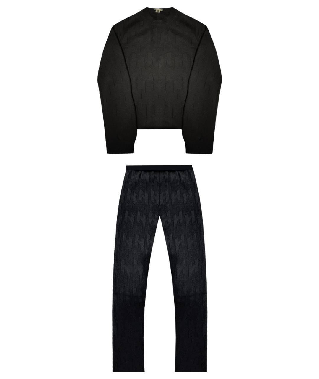 HERMES Черный шерстяной костюм с брюками, фото 1
