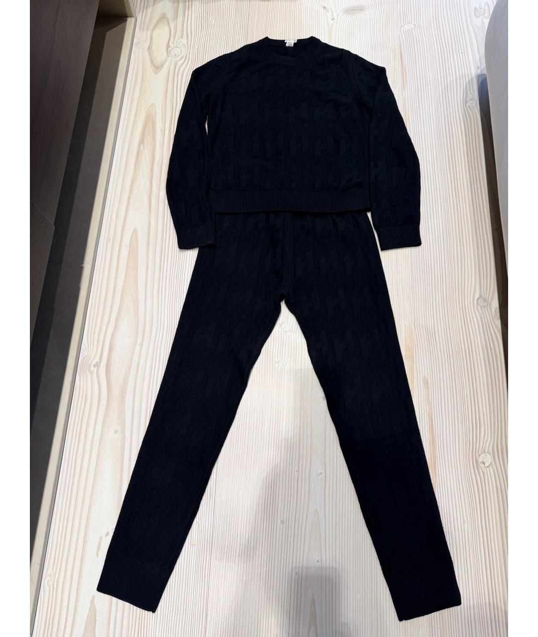 HERMES Черный шерстяной костюм с брюками, фото 5