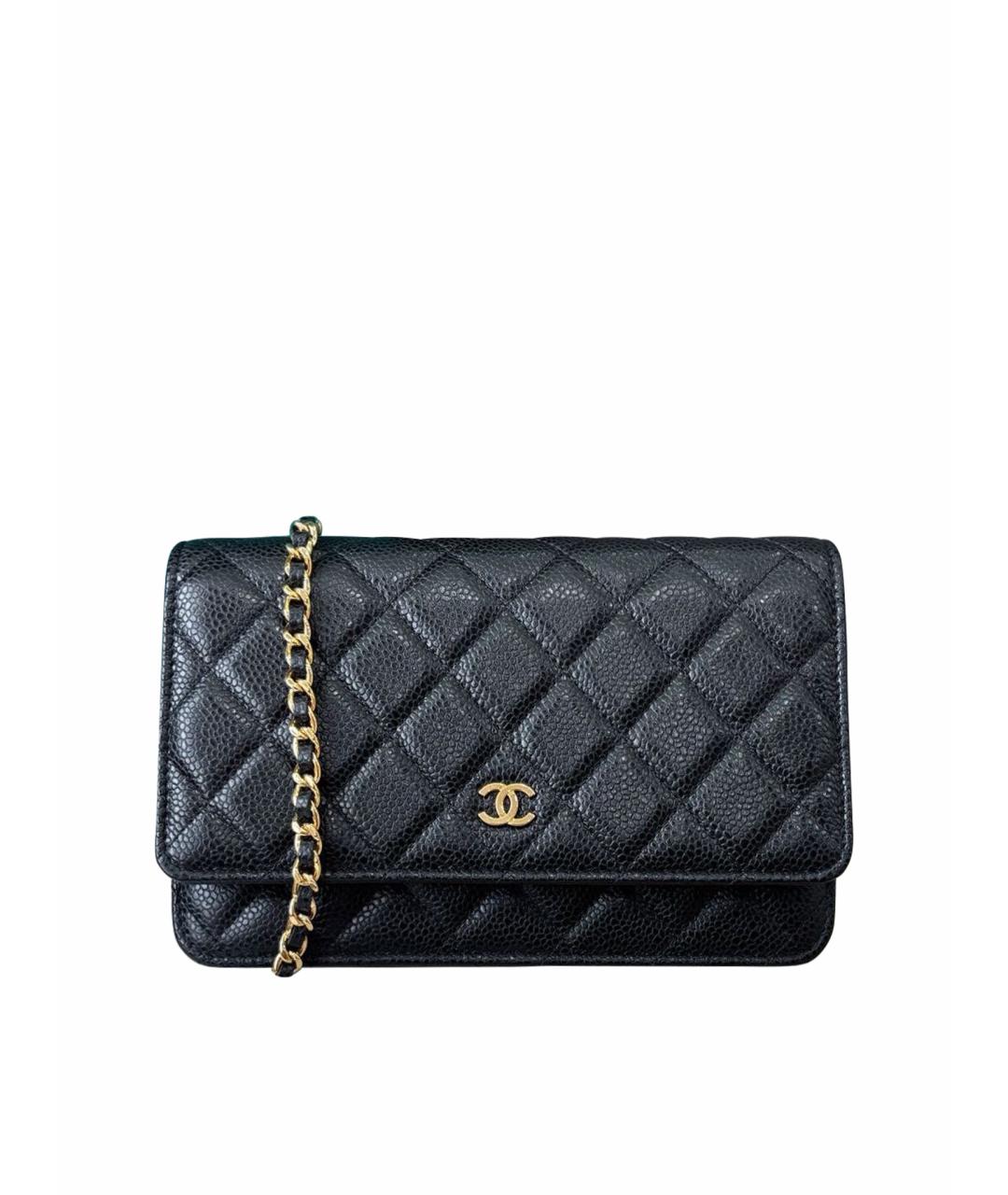 CHANEL Черная кожаная сумка через плечо, фото 1